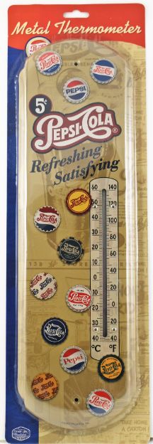 ''Pepsi Cola - Refreshing, Satisfying'' Metal Thermometer