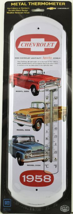 ''Chevrolet 1958'' Metal Thermometer