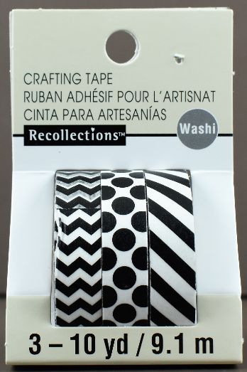 Black & White Washi Craft TAPE - 3 Pack 10 yd.