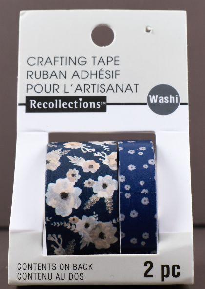 Blue Floral Washi Craft TAPE - 2 Pack 10 yd.