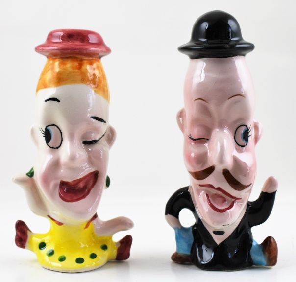 Cartoon Mr. & Mrs. CERAMIC Salt and Pepper Shaker Set