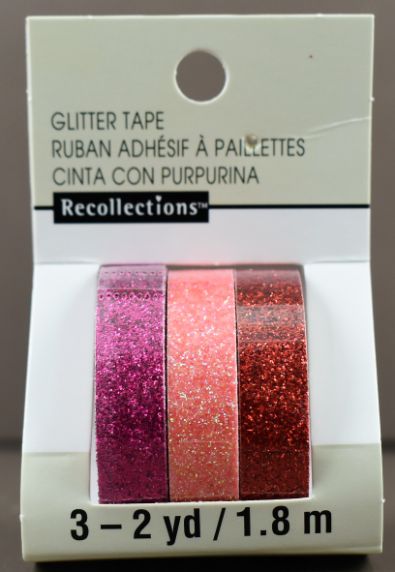 Red/Pink Glitter TAPE 3 pack. 3-2 yd.