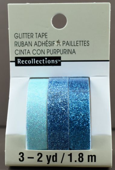 Blue Glitter tape 3 pack. 3-2 yd.