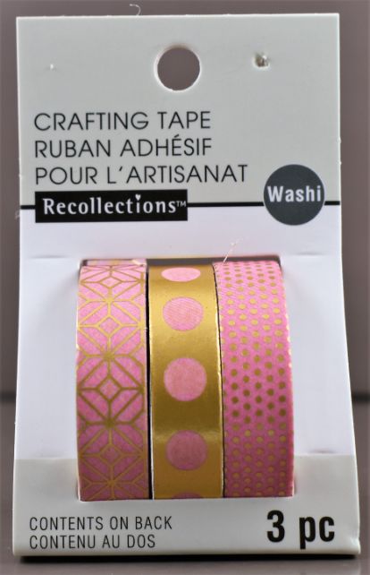 Pink & Gold Foil CRAFT Tape - 3 Pack 5 yd.