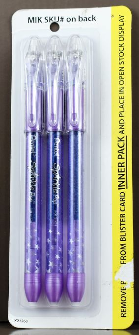 PENtel Violet-Blue Gel PENs. 3 pk.