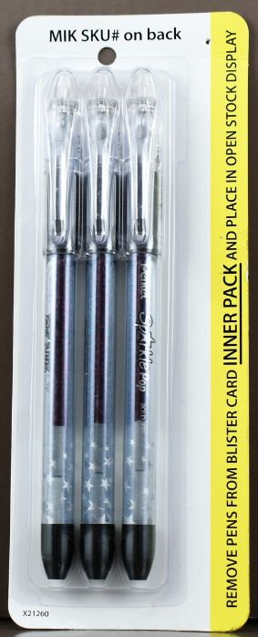 PENtel Black/Red Gel PENs. 3 pk.