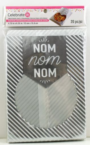 Silver and White Striped Treat BAGS
