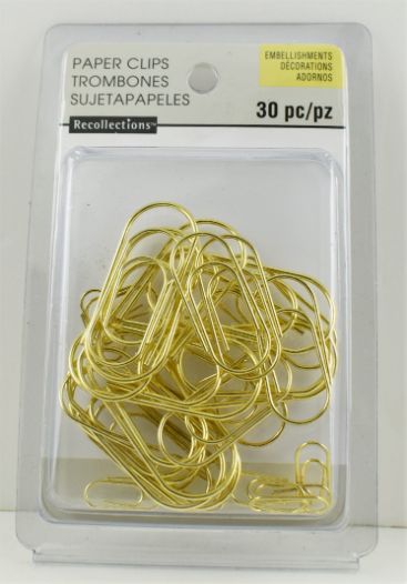 Large Gold Paper Clips Embellishments