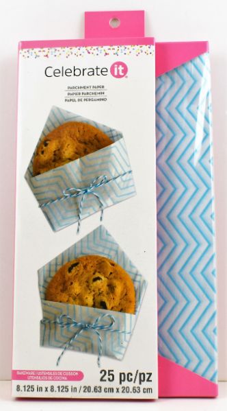Blue and White Chevron Cookie BAGS Parchment Paper