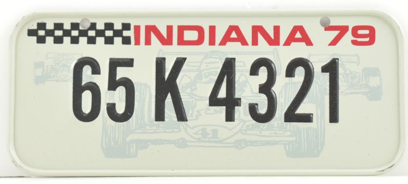 VINTAGE 1979 Stamped Lettering All Metal Bicycle Tag Indiana