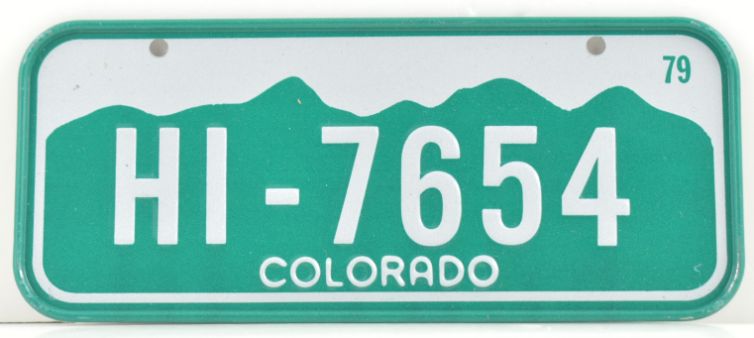 Vintage 1979 Stamped Lettering All Metal Bicycle Tag Colorado