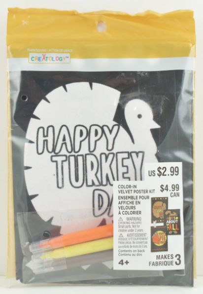 Thanksgiving Velvet Poster Kit Turkey