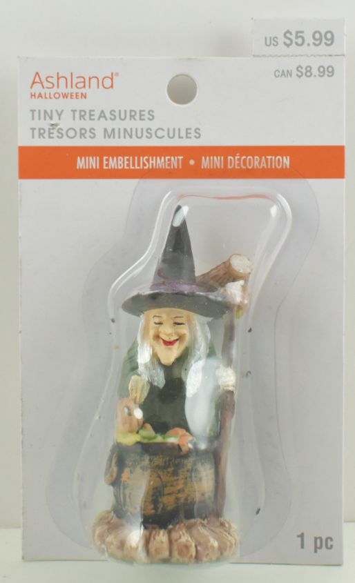 Halloween Tiny Treasures Witch with Green DRESS Figure