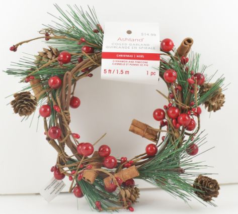 Christmas Coiled Berries Pine Cinnamon Stick Garland