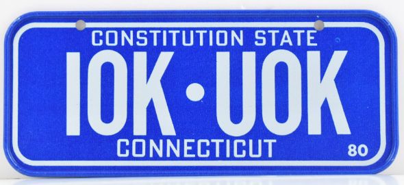 VINTAGE 1980 All Metal Bicycle Tag Connecticut