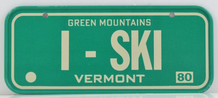 VINTAGE 1980 All Metal Bicycle Tag Vermont