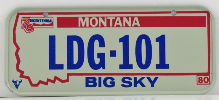 Vintage 1980 All Metal Bicycle Tag Montana