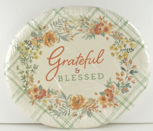 Grateful & Blessed Thanksgiving Paper Platter