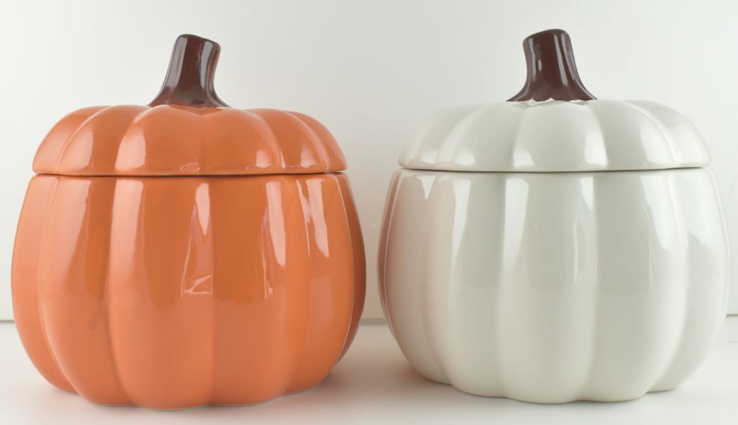 2 Assorted Ceramic Pumpkins