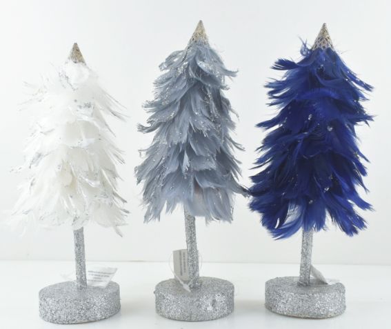 Glittered Feathered Trees