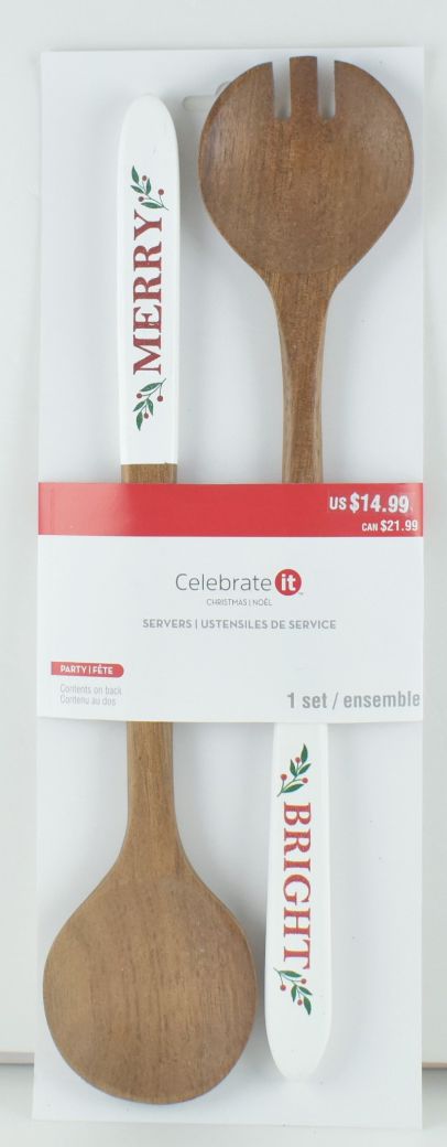 WOOD Salad Serving Spoon and Fork Set