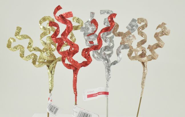 Coiled Glitter Pick - 4 Assorted