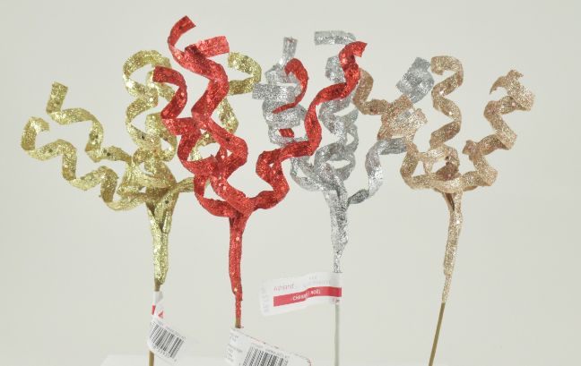 Coiled GLITTER Pick - 4 Assorted