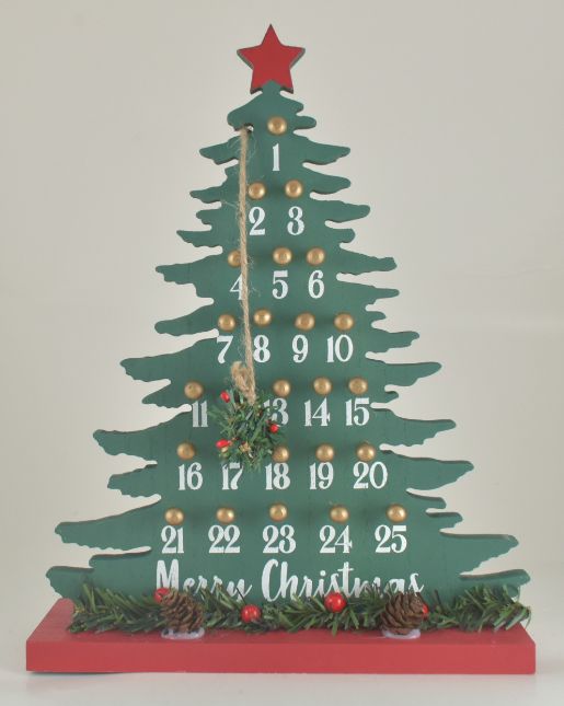 Wood CHRISTMAS Tree Countdown Decor