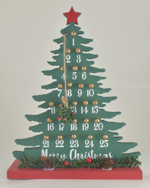 Wood Christmas Tree Countdown Decor