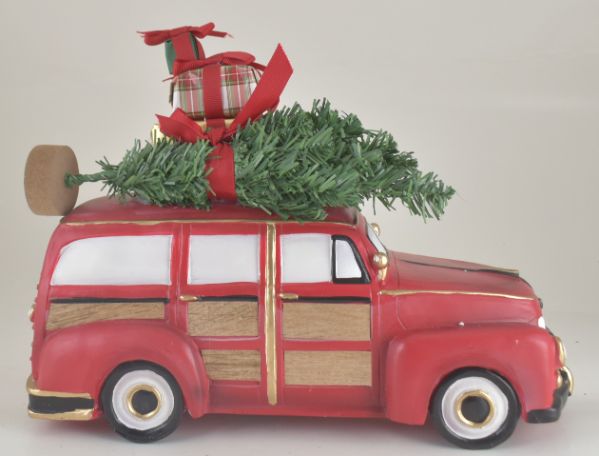 Red Car With Tree & GIFTS Decor