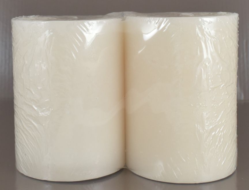 Cream Pillar Candles - Set of 2