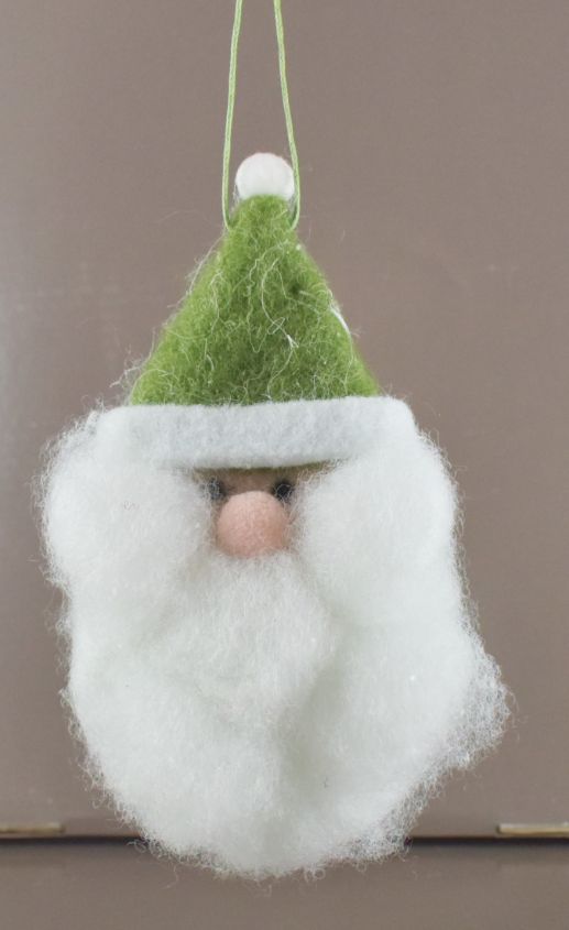 4'' Green Santa Face Ornament