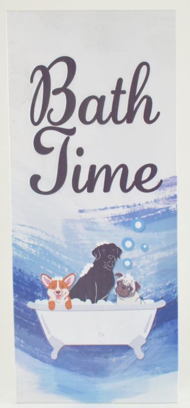 ''Bath Time'' DOG Metal Sign Decor