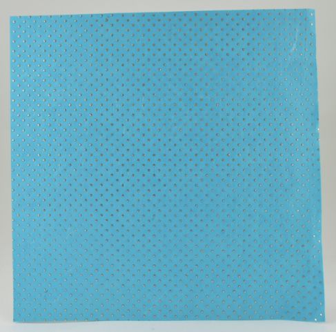 Turquoise With Gold Dot Paper - 12'' x 12''