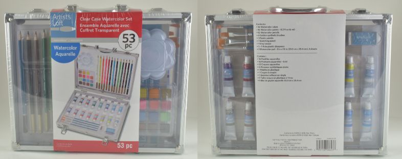 53 Pc Watercolor Set With Case