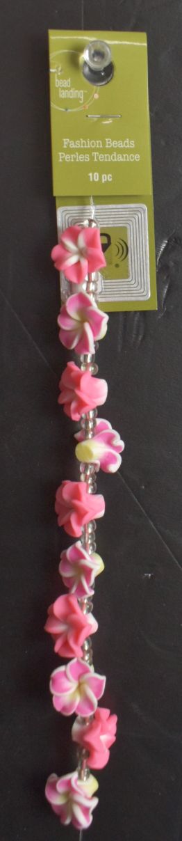 Pink Flowers Assorted Beads