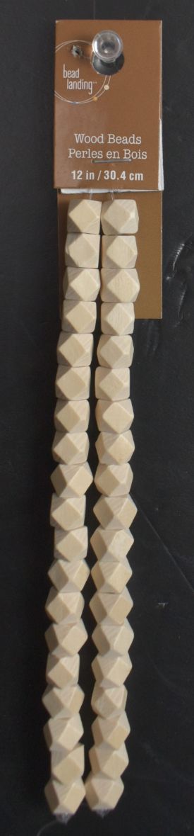 Wooden Facet Square Beads