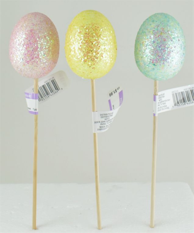 GLITTER Egg Pick - 3 Assorted