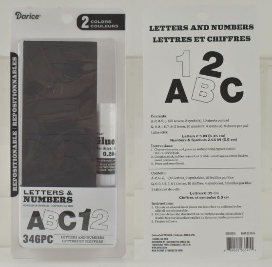 Black & White Poster Letters & Numbers