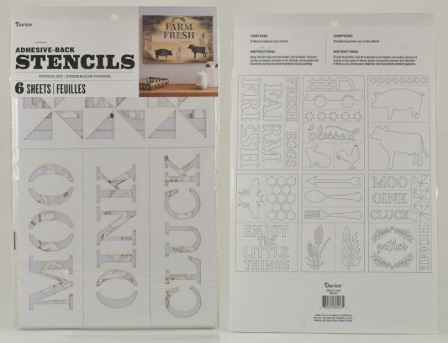 ''Country Living'' Adhesive Back Stencil Set