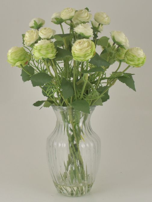 White Ranunculus Bouquet in Glass VASE