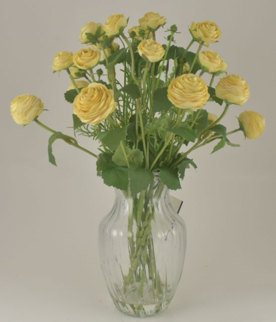 Yellow Ranunculus Bouquet in Glass Vase