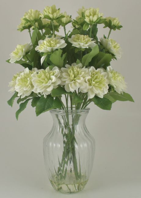 Cream & White Dahlia Bouquet in Glass VASE