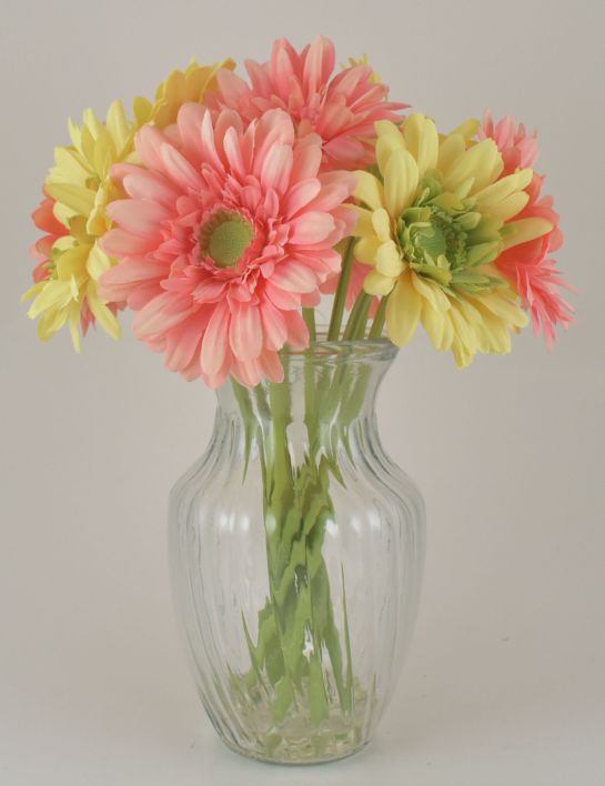 Light Pink Gerbera Bouquet in Glass VASE