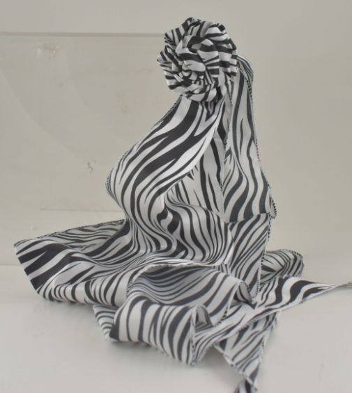 Zebra SCARF With Flower Clip