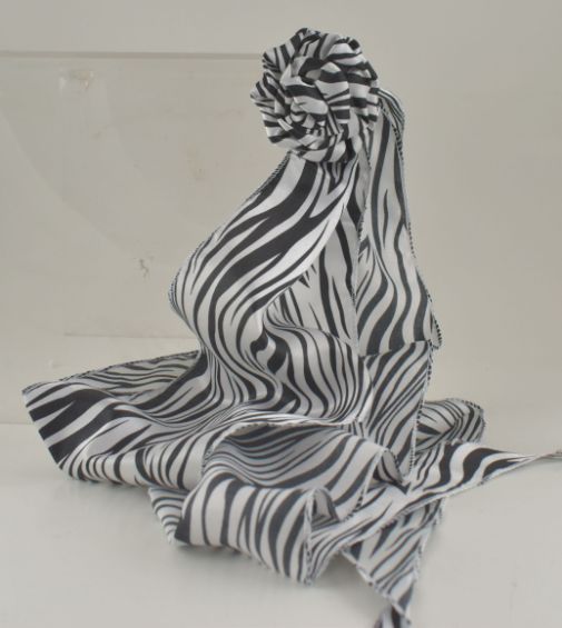 Zebra Scarf With Flower Clip