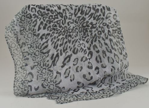 Sheer Snow Leopard Print SCARF