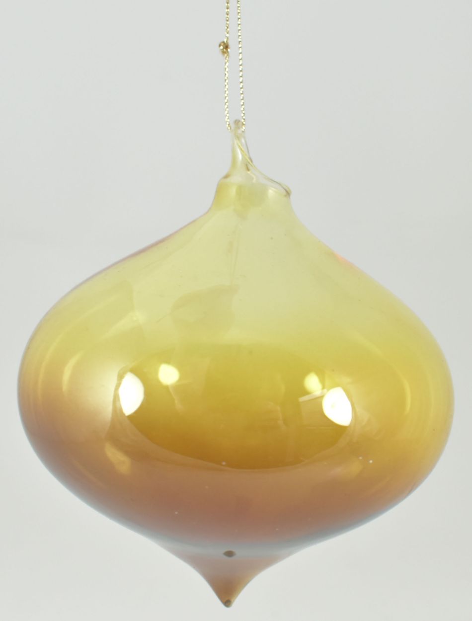 120 MM Glass Kismet Ornament Amber