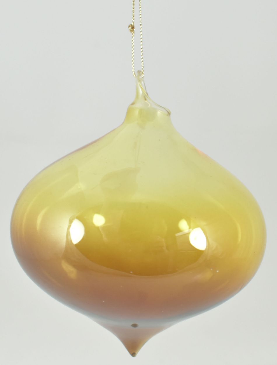 120 MM GLASS Kismet Ornament AmBer