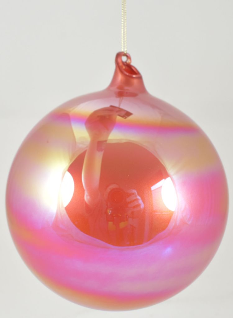 150 MM Pearl GLASS Ball Ornament Rust